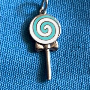 Tiffany & Co Silver and Blue Lollipop Necklace charm